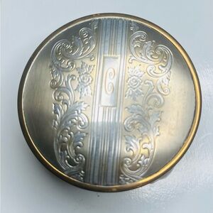 Vintage Art Deco Style Glass Vanity
Powder Trinket Cream Jar Silver Plate